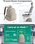 BAGSMART College Laptop Backpack, Travel Laptop Backpack for Women, Quilted Casual Daypack