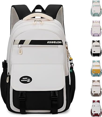 Miniatura 9 de Mochila Kawaii con bonitos accesorios, protección para la columna vertebral, antiladrón, bonita bolsa de libro estética, Marrón, Kawaii