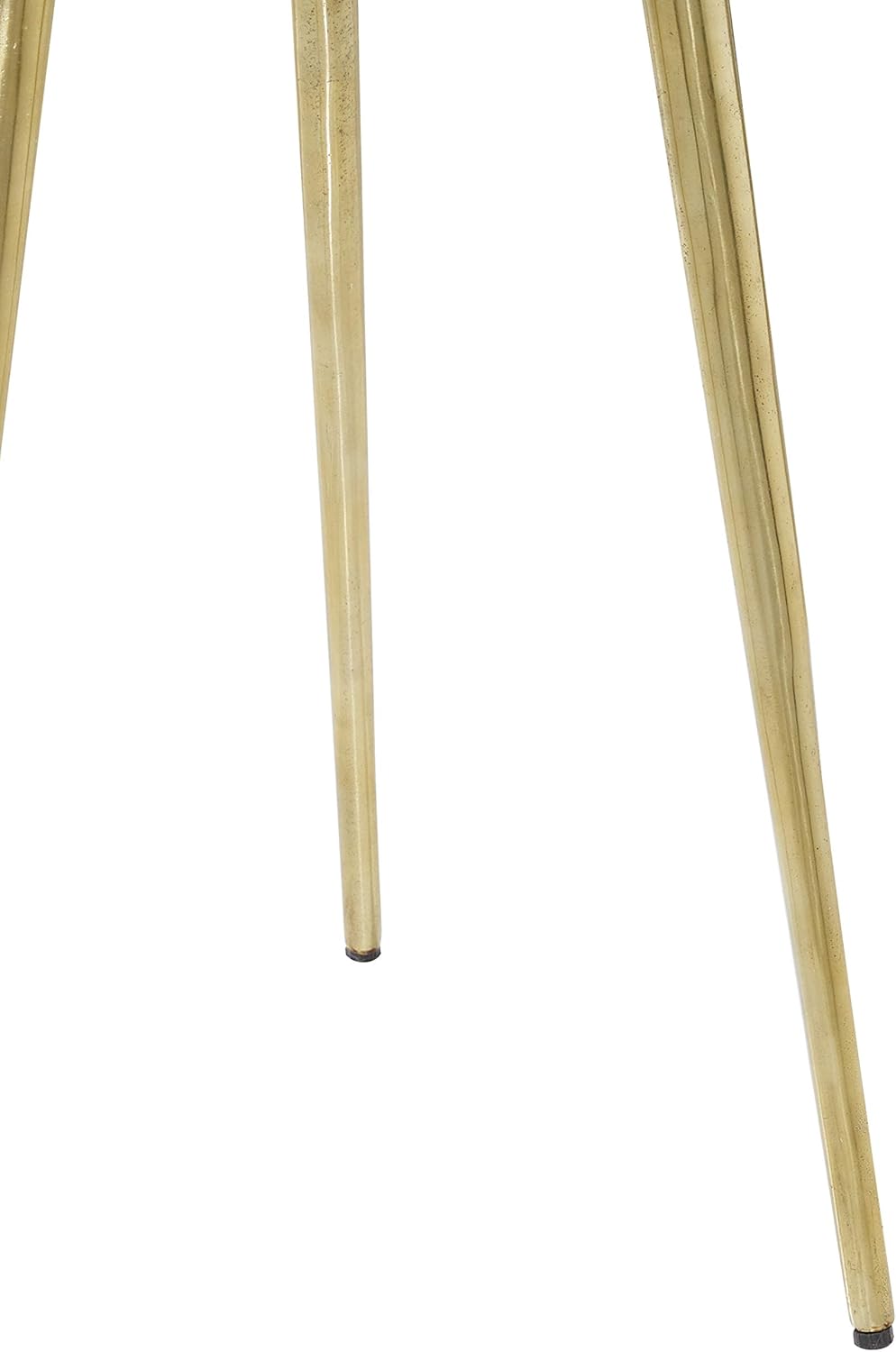 Deco 79 Aluminum Metal Side End Accent Table End Table with Marble Top with Gold Inlay, Side Table 15" x 15" x 20", Gold