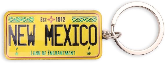 Westmon Works New Mexico Keychain Souvenir Land of Enchantment Est 1912 License Plate Metal Key Ring
