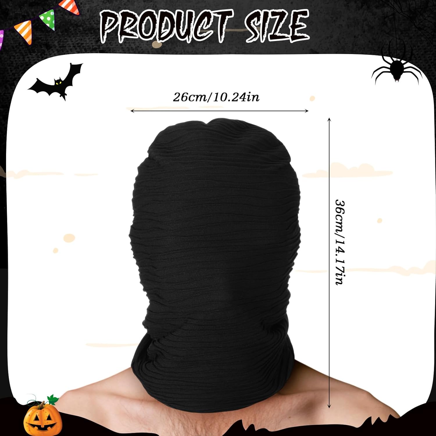 Full Face Mask Halloween Hood Mask Faceless Unisex Masquerade Costume Accessory - Image 2