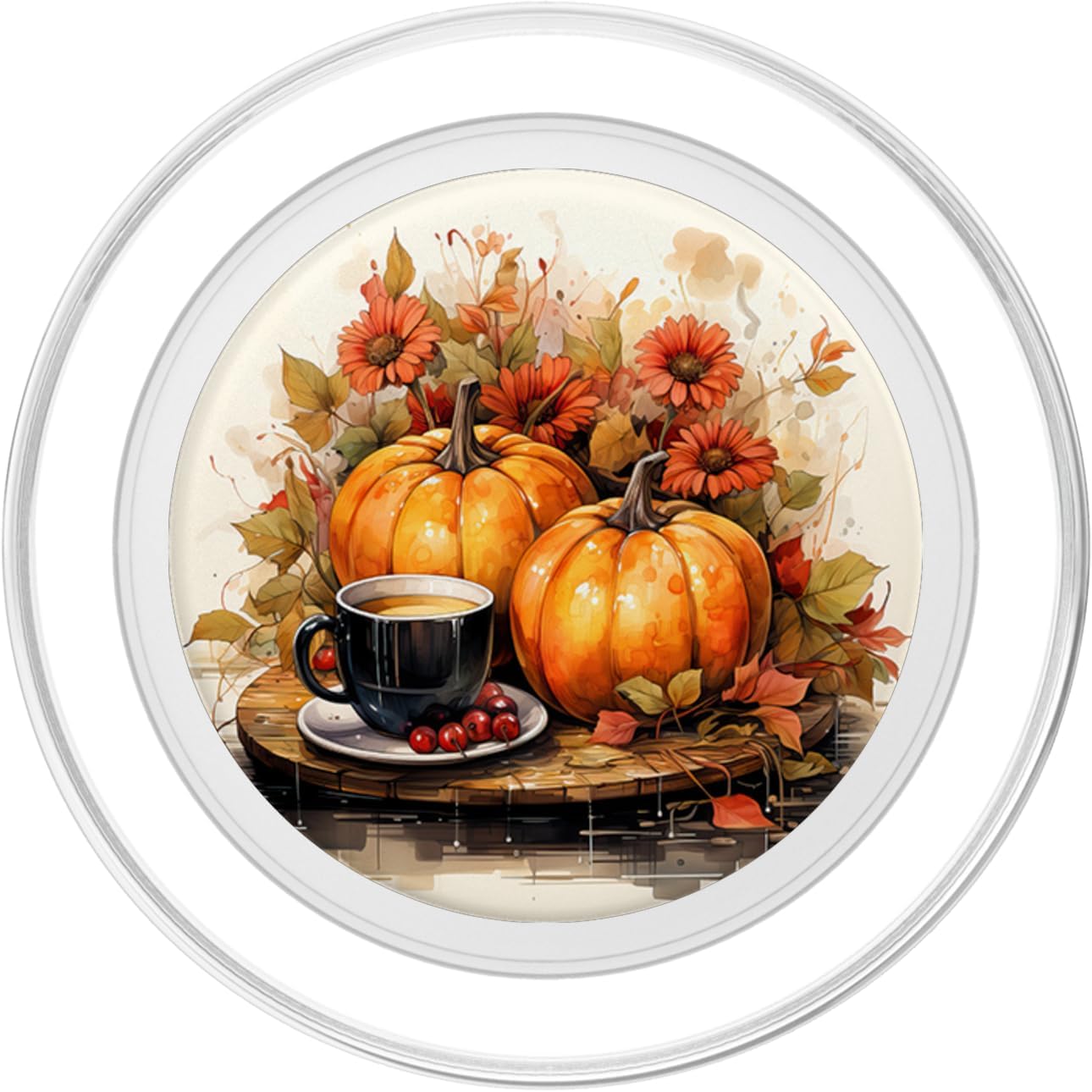 Pumpkin Spice Latte Fall Leaves Holidays Coffee PopSockets MagSafe PopGrip for iPhone
