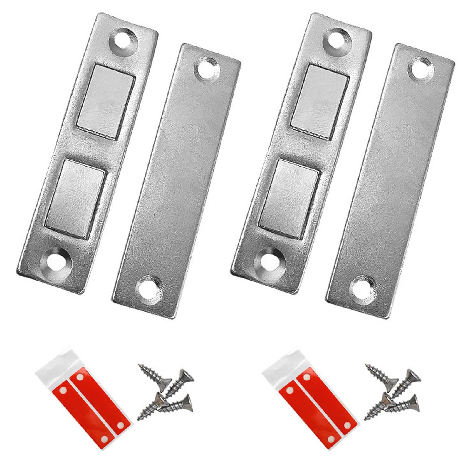2 magnesy na drzwi, samoprzylepne, magnetyczne zamknięcie do szafy, mocne zatrzaski do drzwi, podwójne magnesy do szuflad, szafy na ubrania, zamknięcie magnetyczne do mebli, drzwi szafy