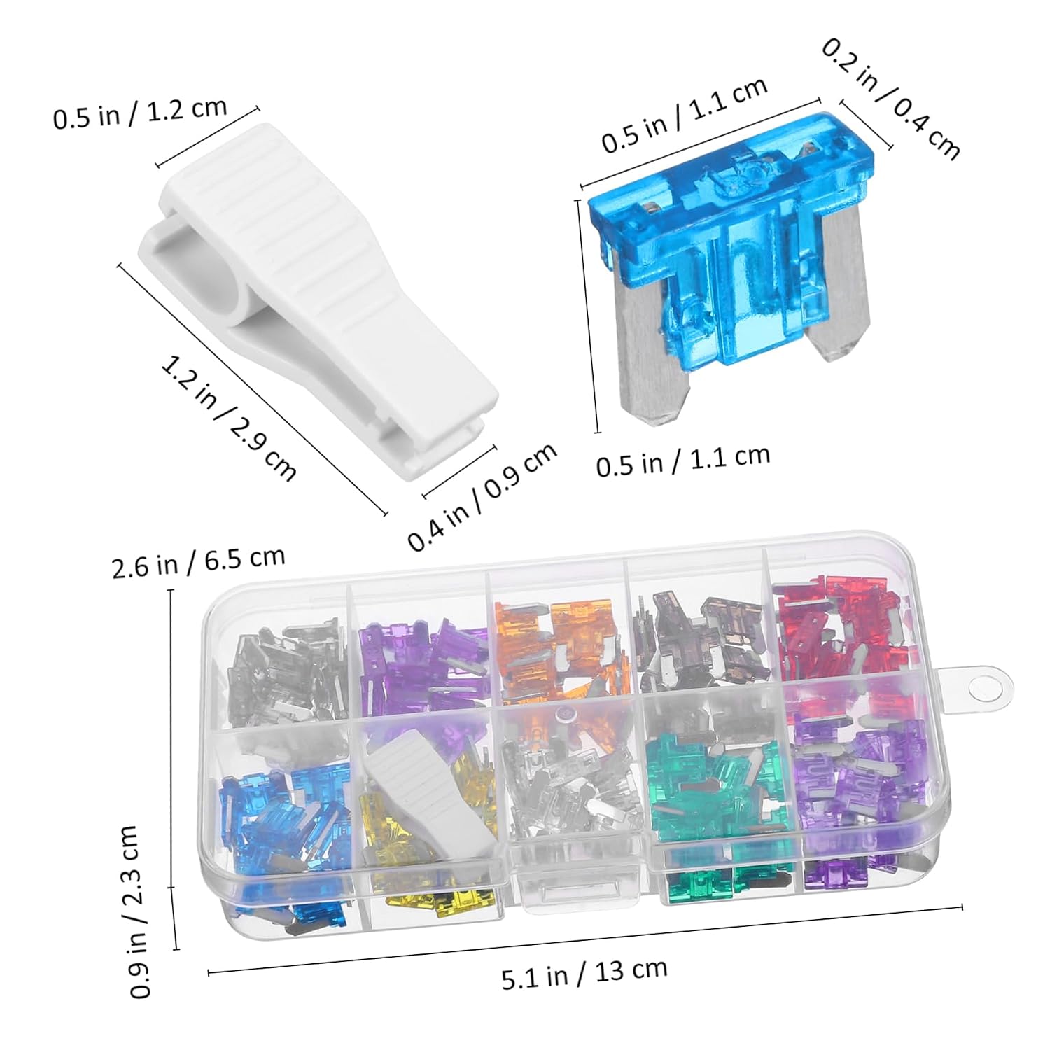 Cabilock 120pcs Mini Fuse Kit with Organized Storage Case Car Fuse Assortment for Repairs Compatible with Rv Boat Truck and Camper for Vehicle Electrical Protection