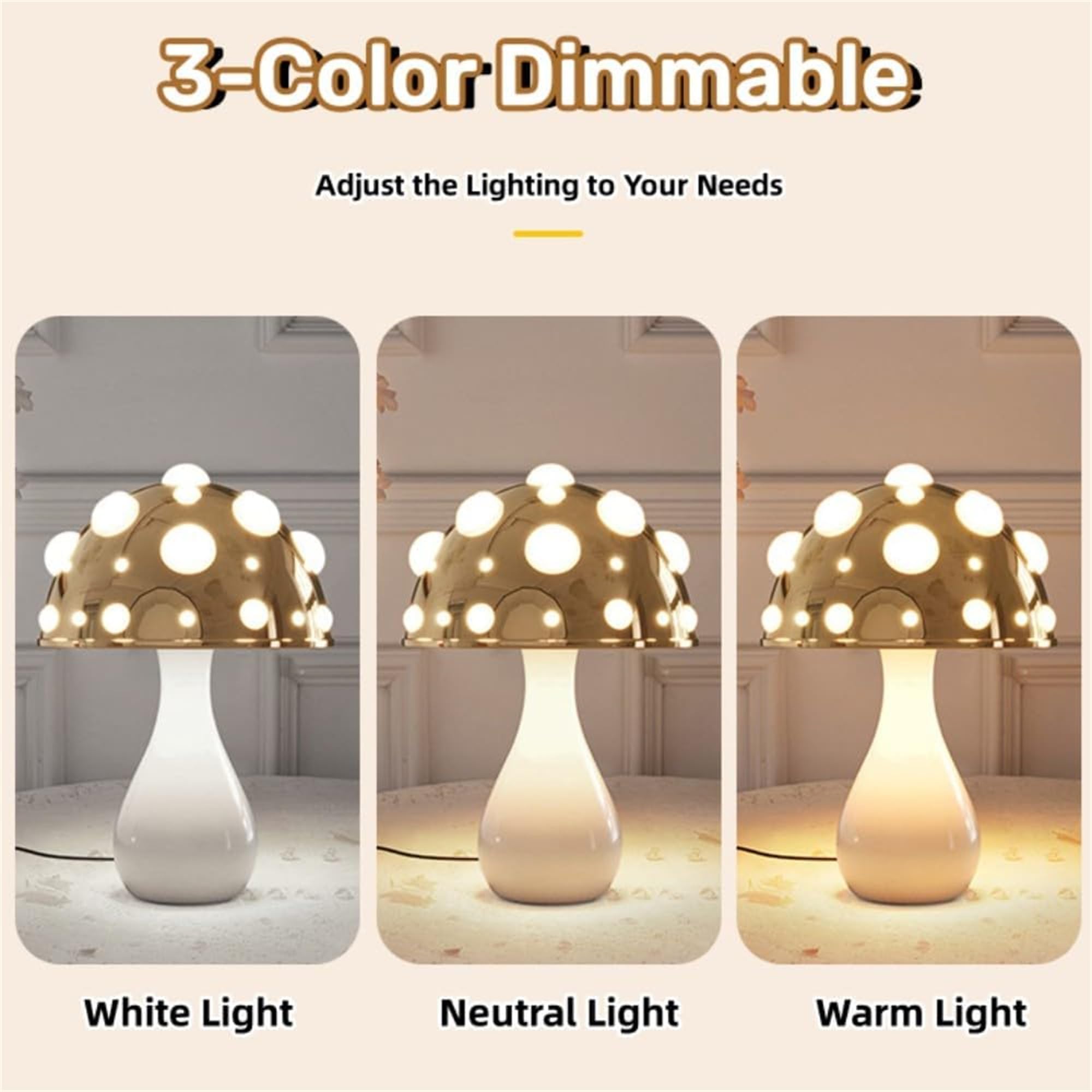 MAOYONG Mushroom Lamp-Pilzlampen Tischlampe,Pilz Bedside Lampe,Led Nachttischlampe,Tischlampe Wohnzimmer