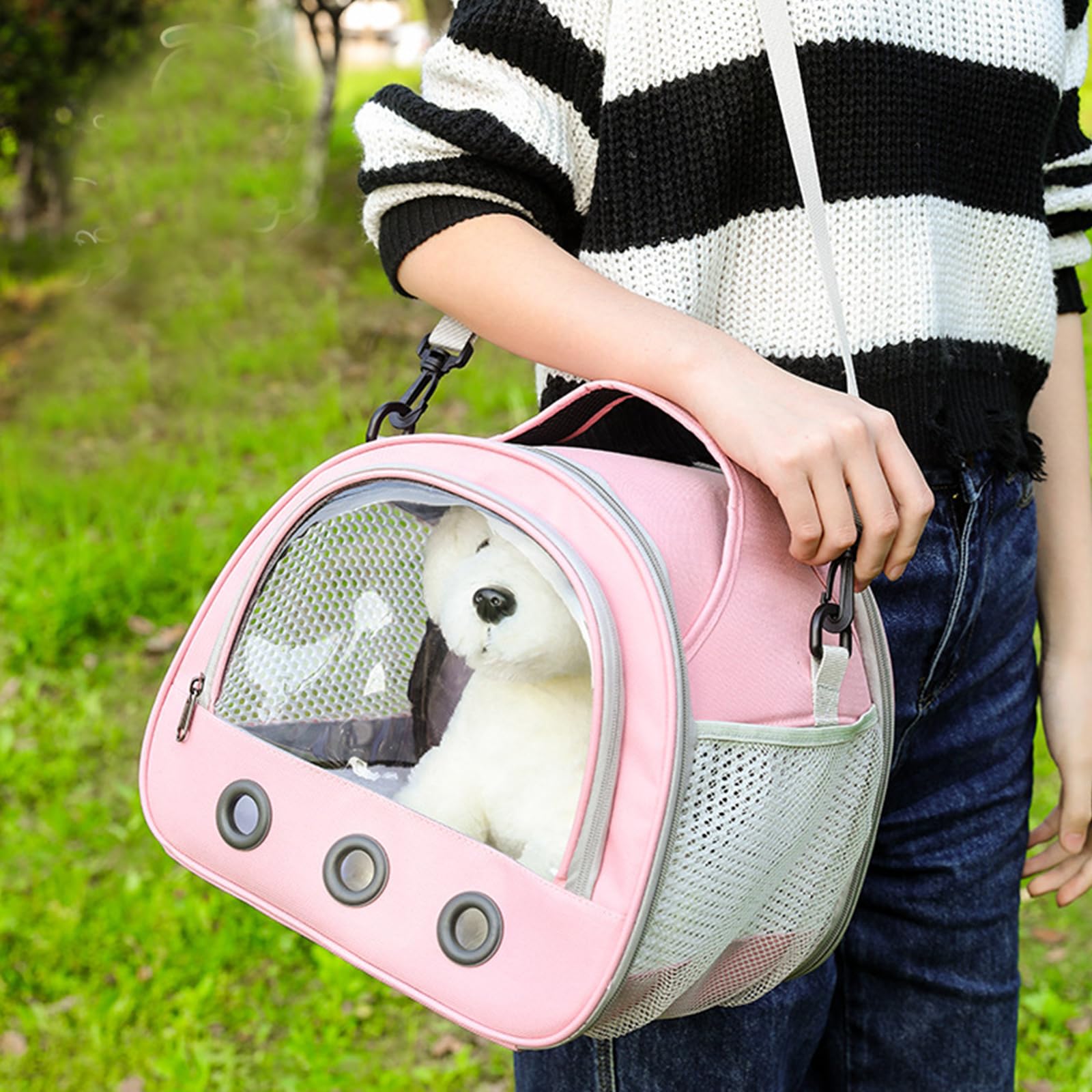 SOONHUA Sac de Transport pour Petits Animaux, Sac de Voyage pour Animal Domestique, Sac de Transport Portable pour Cochon d'Inde avec fenêtre Transparente et Maille Respirante pour Oiseaux, Rats