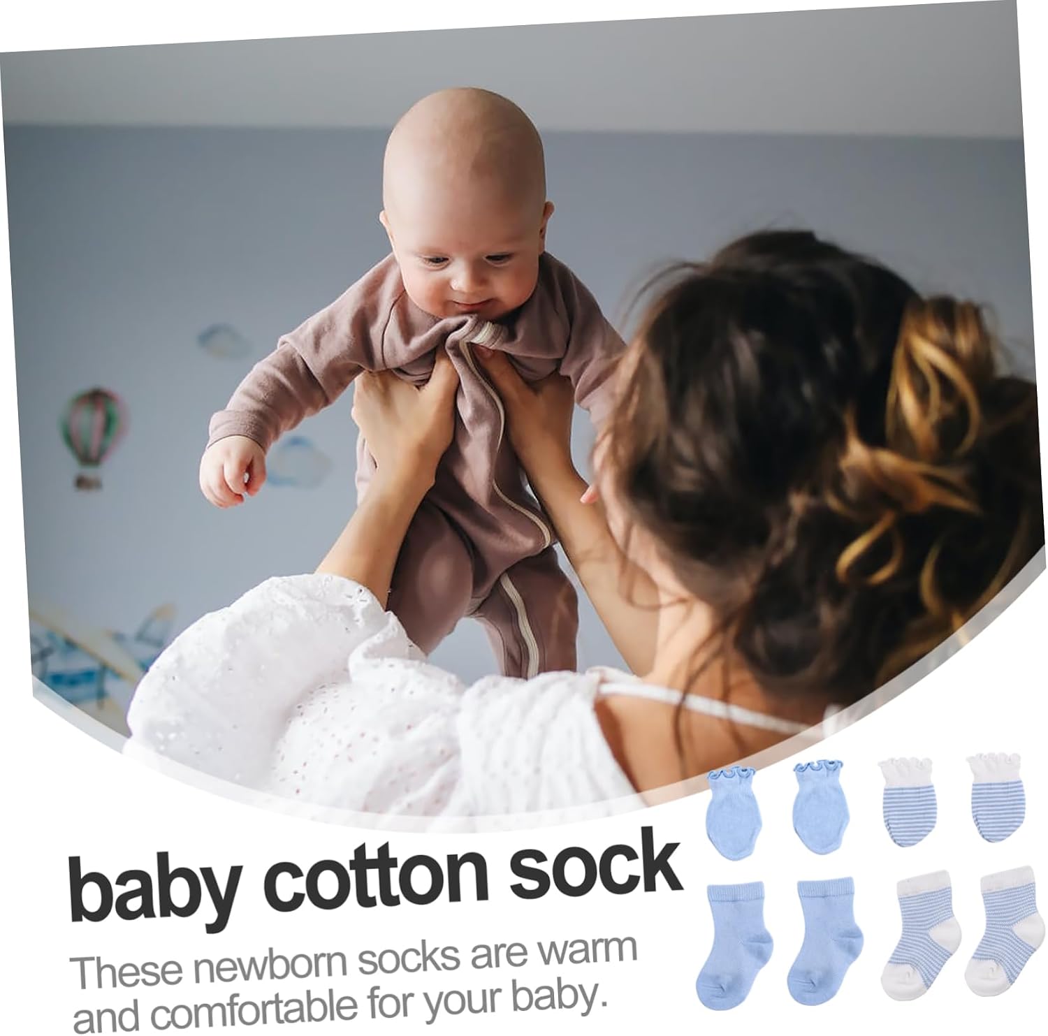 Ipetboom 4pairs Cute Newborn Accessories Kit Mittens Socks Ankle Socks Gloves Newborn Essentials