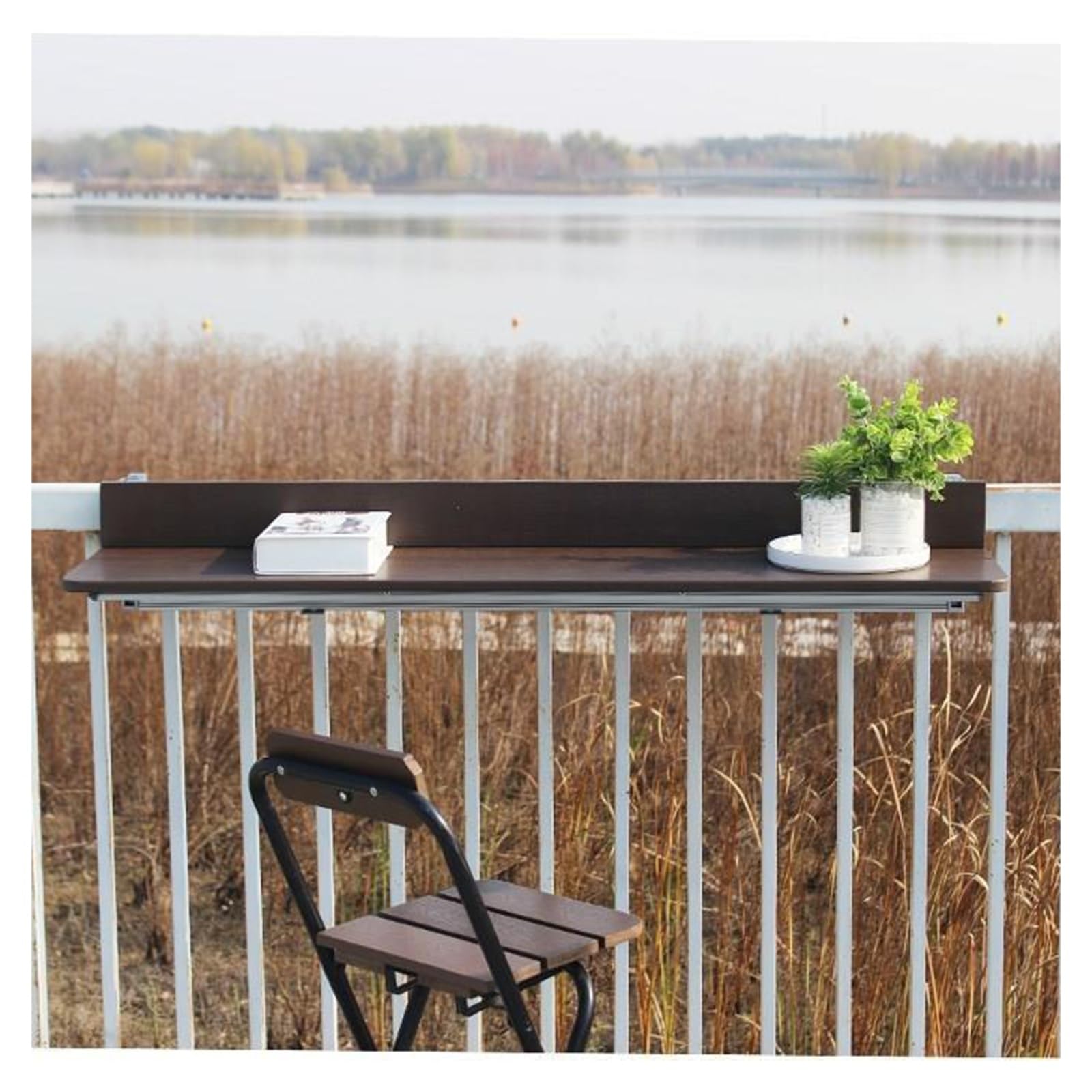 ZHANGGL Folding Outdoor Indoor Balcony Railing Bar - Space-Saving Deck Railing (L120*W27cm) for Easy Installation & Enhanced Patio Experience