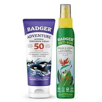 Badger SPF 50 Mineral Sunscreen and Bug Spray 4 fl oz