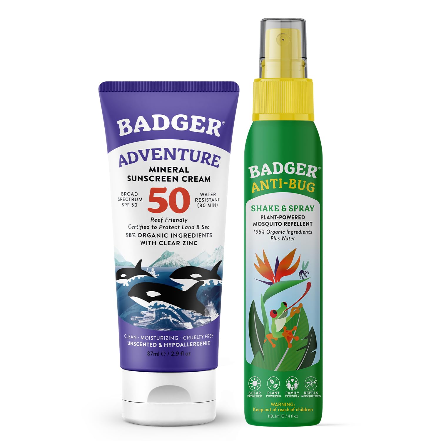 Badger SPF 50 Mineral Sunscreen and Bug Spray
