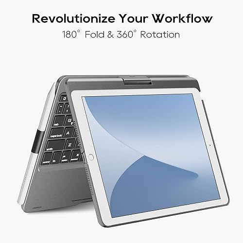 Miniatura 2 de Funda giratoria con teclado para Apple iPad 10.2 pulgadas 9 8 7, iPad Air 3 y iPad Pro 10.5 2 generación cubierta giratoria inalámbrica, soporte