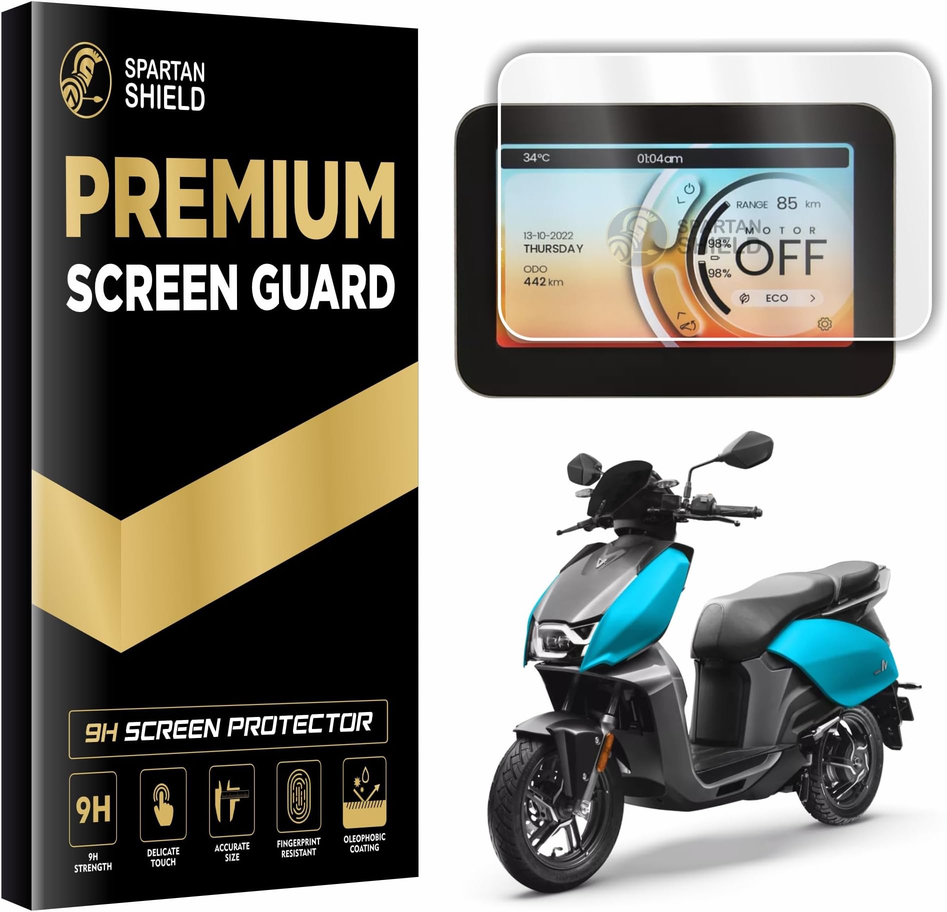 Spartan Shield TouchScreen Guard For Hero Vida V2 Pro, Plus, Lite Electric Scooter, 7 INCH Instrument Console Screen Protector | TFT Display Accessories for Vida V1 V2 EV Bike [Not Tempered Glass]