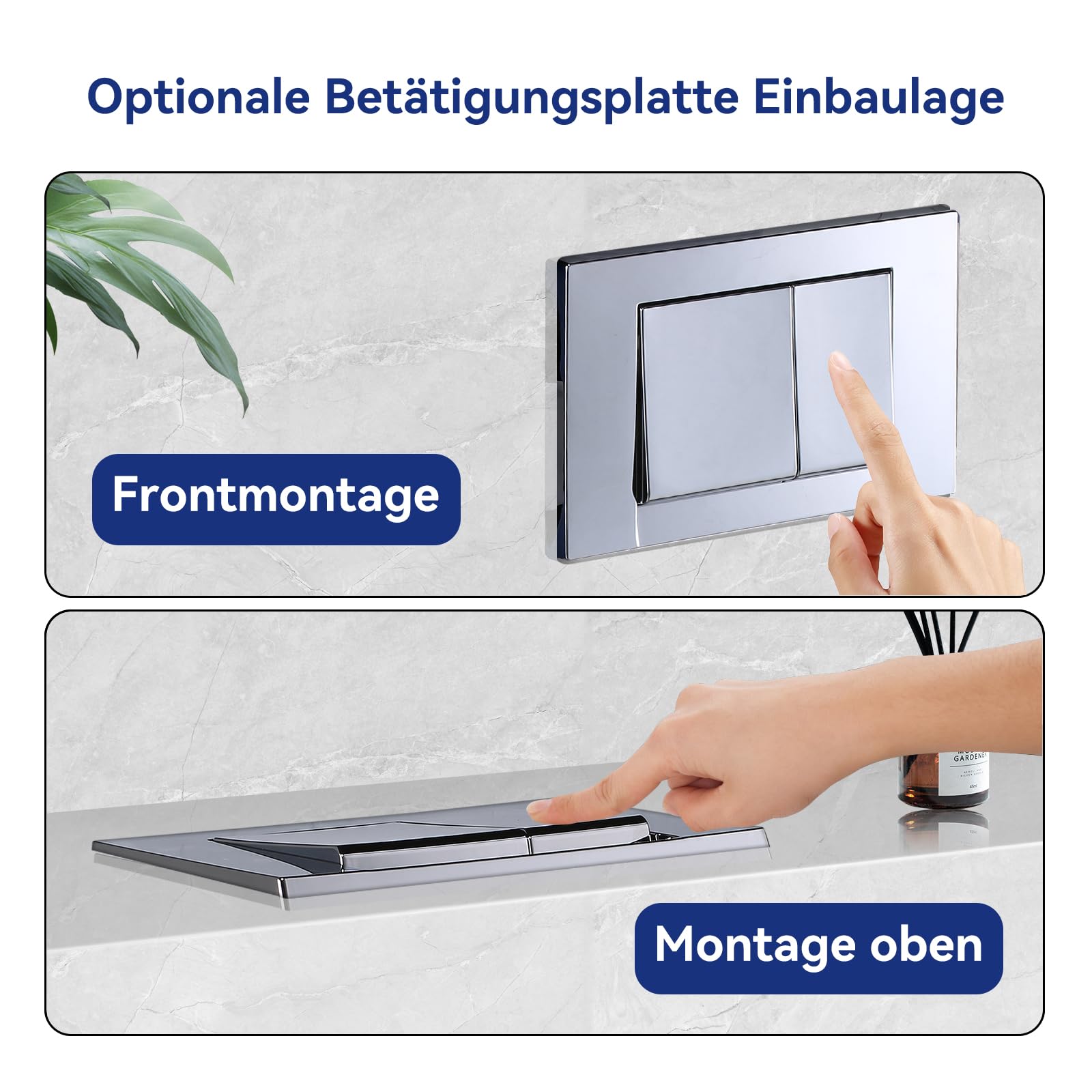 HOROW Hänge WC Spülrandlos Direktspülung mit 02L Unterputz Spülkasten Set