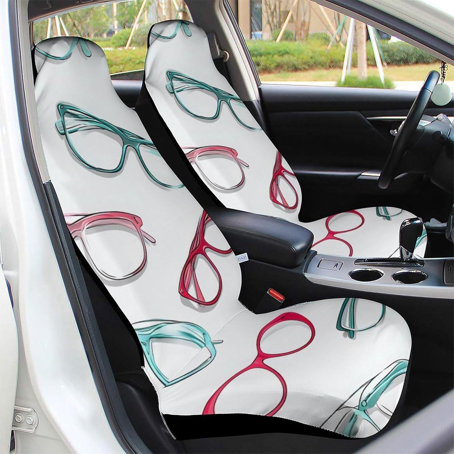 Colorful Glasses Eyeglasses Car Seat Protector Front Seats Universal Fit Automotive Accessories