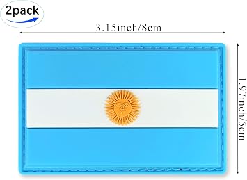 QQSD Argentina Flag Patch Argentine Tactical Patch - PVC Hook and Loop Fastener Patch, 2 Pack