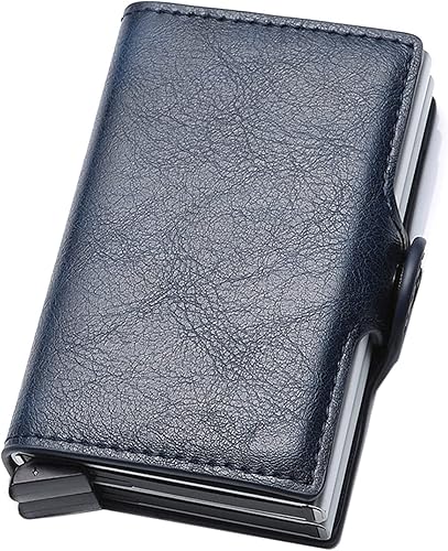 YWHBK Tarjetero, soporte para tarjetas de crédito para hombre, funda delgada para tarjetas, bolsillo frontal antirrobo RFID, carteras delgadas de