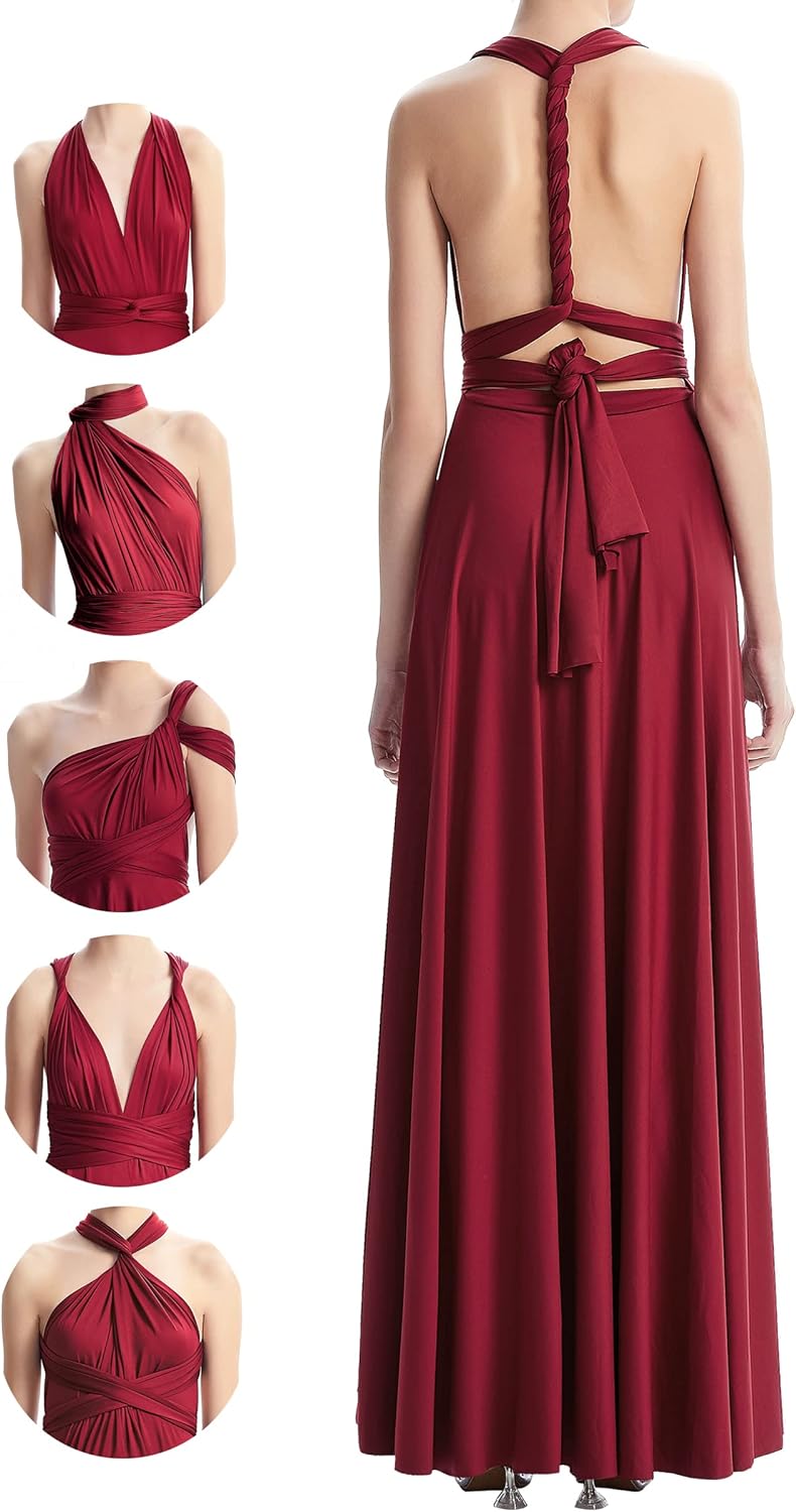 Vestidos infinitos para damas de honor, vestidos de invitados de boda para mujer, vestido largo convertible, vestidos multidireccionales