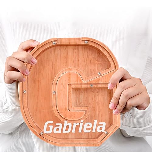 Miniatura 7 de ALBK (Z) Alcancía personalizada para niños, alcancía con letras del alfabeto personalizadas, letras de madera de la A a la Z, juguetes de