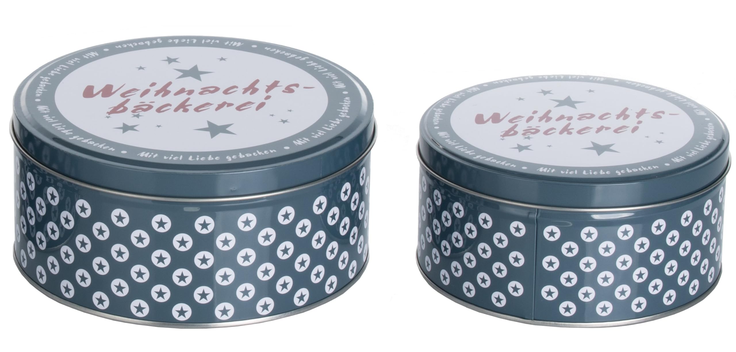 Brandsseller 2er Set Keksdose Plätzchendose Gebäckdose Metall Weihnachtsbäckerei Küche, Haushalt & Wohnen