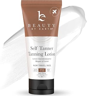 Tanning Lotion Self Tanner - USA Made with Natural & Organic Ingredients, Travel Size Self Tan Lotion, Non Toxic Gradual Tanning Moisturizer, Sunless Tanner for Fake Tan for Women & Men