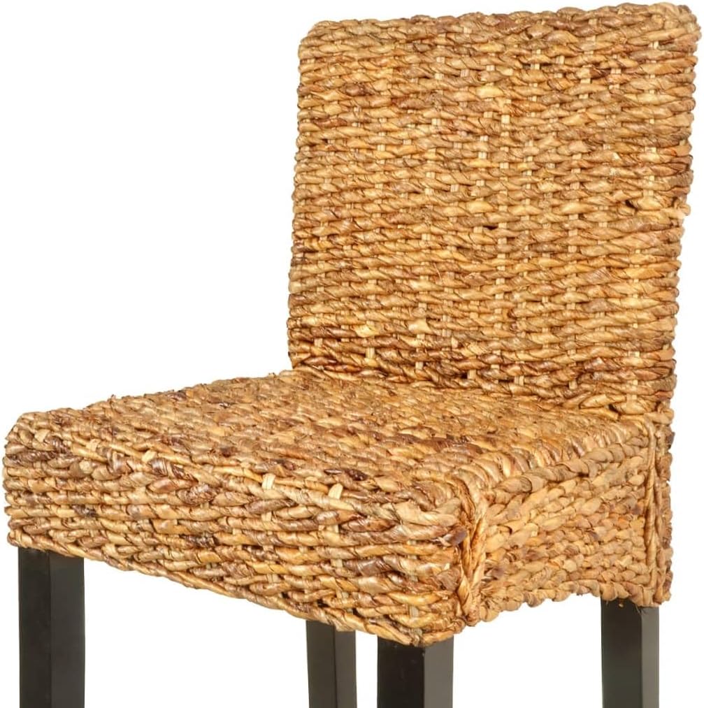 vidaXL Bar Chairs 2 Pcs, Bar Seats, Counter Height Stools, Island Stools for Pub Dining Room Kitchen Counter Island, Solid Mahogany Wood and Abaca