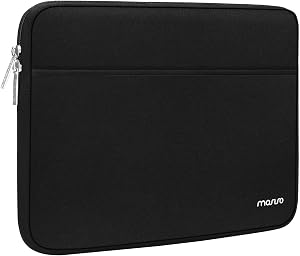 MOSISO Laptop Sleeve 13-14 inch Compatible with MacBook Air 13 inch M3 M2 M1, Compatible with MacBook Pro 13/14, 13.3 inch Neoprene Carrying Laptop Case Bag with Horizontal Pocket for Men Women, Black