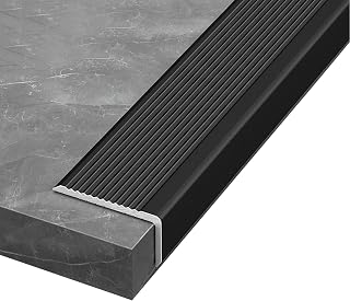 Treppenkantenprofil 100 cm Schwarze Alu Stufen-Kantenprofil für Fliesen/Laminat/Holz/Vinyl(W 50 x H 25 mm)