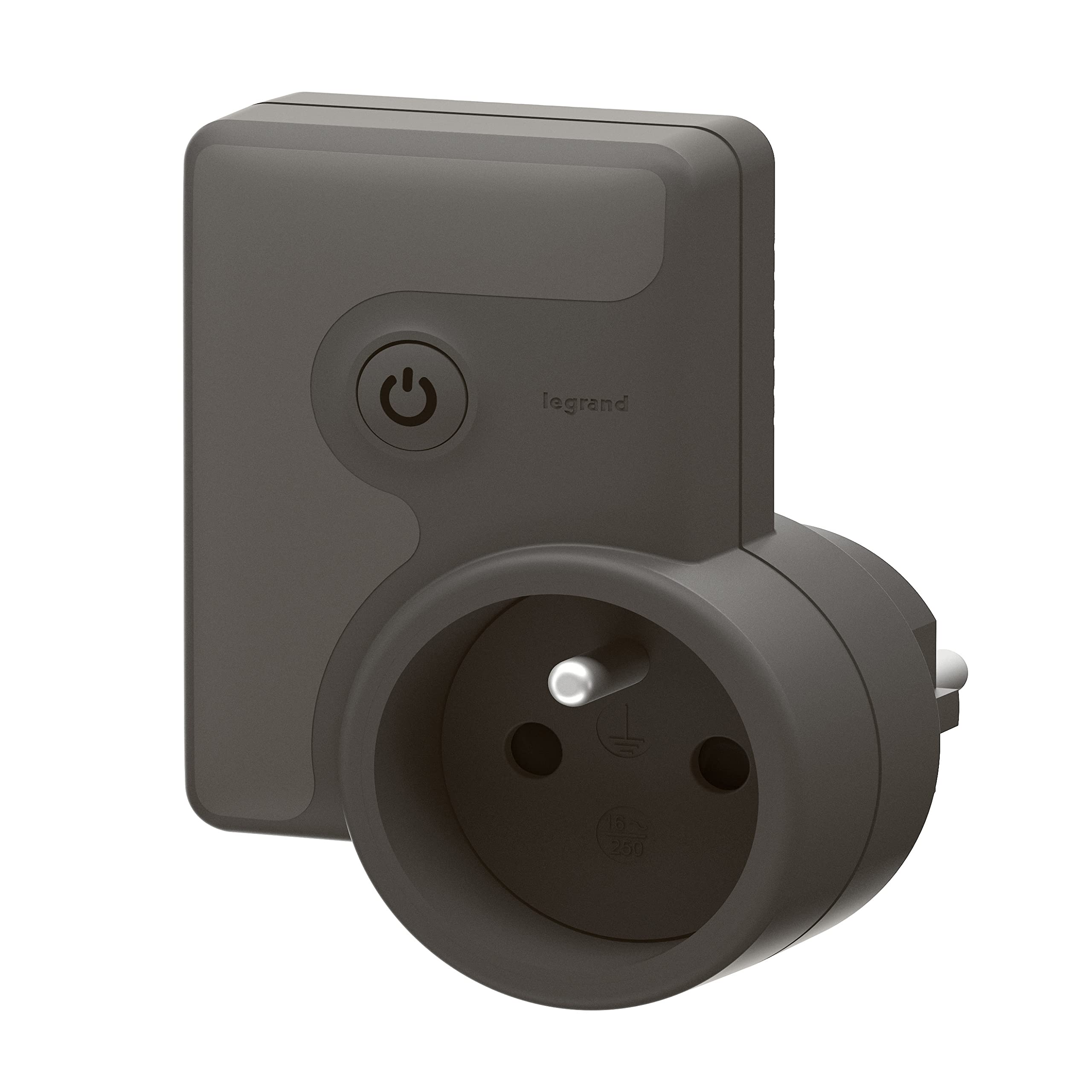 Prise Mobile Connectée 16A, 3680W à Enficher dans Prise de Terre (Fonction Mesure, Suivi Consommation, Envoi de Notifications) - Finition Graphite - 199141 - Legrand