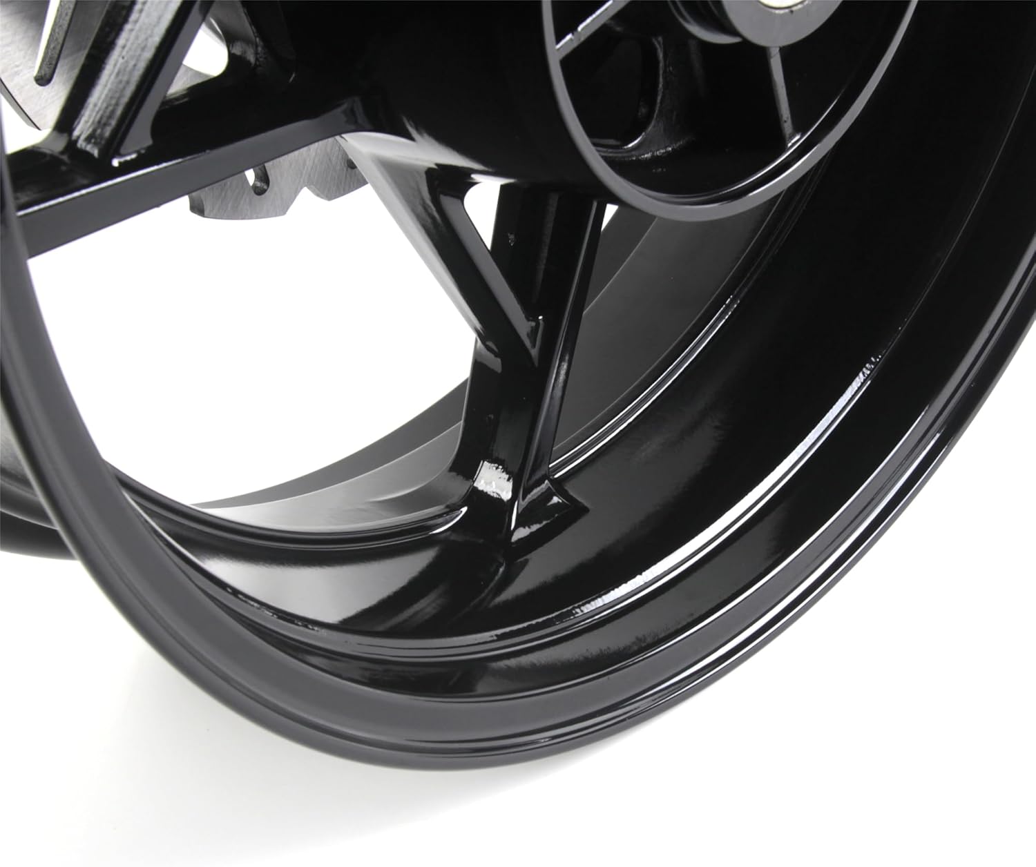Gloss Black Rear Wheel Rim Compatible with Kawasaki Z900 ABS include 2017-2024, Z900 SE 2022-2023, Bearing include, Motorcycle Replacement Accessories Parts