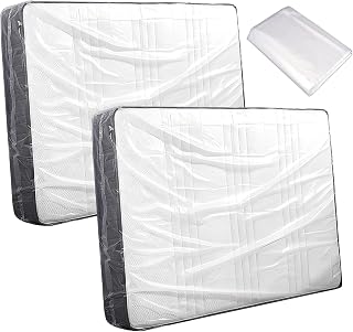 2 pieces mattress covers, mattress cover, protective mattress 120 x 240 | storage bag for mattresses, mattress cover plastic, mattress protector for moving, storage, transport