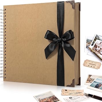 8x8 Scrapbook Album, 60 Pages Thick Kraft Paper, Hardcover DIY Memory Book