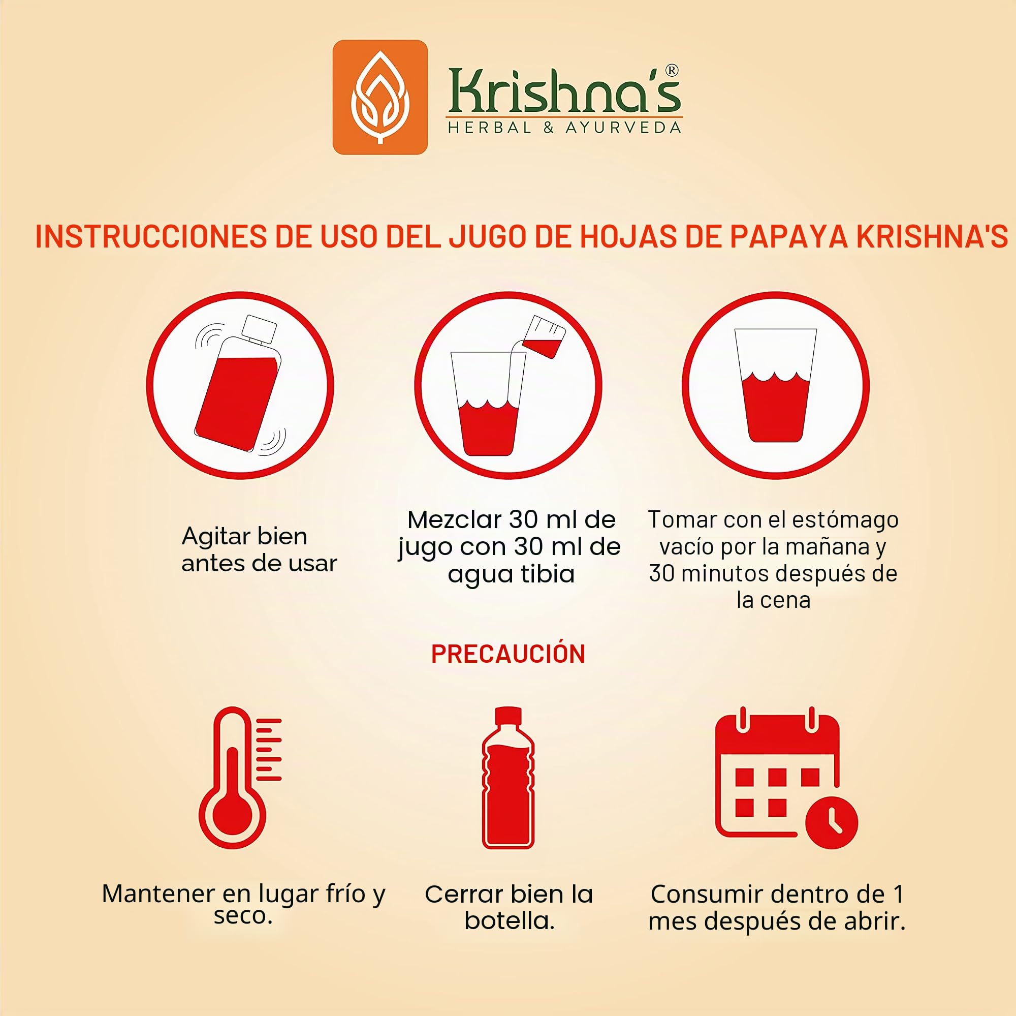 Krishna's Papaya Leaf Juice - 1000 ml | Hojas frescas de papaya | Ayuda a aumentar el recuento de plaquetas