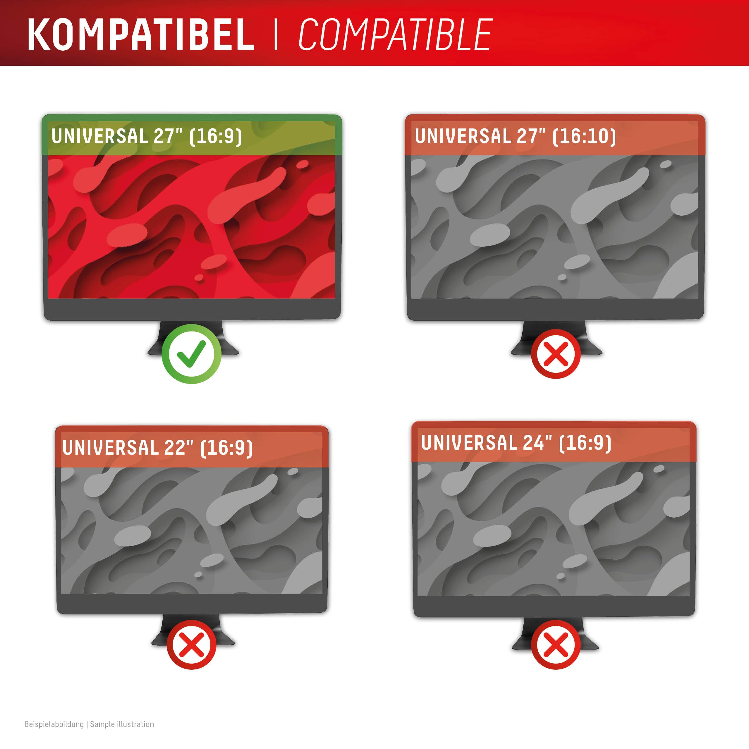 Displex PRIVACY SAFE Magnetischer 2-Wege Blickschutzfilter für Desktop Monitor 27'' (16:9), 60,7 x 34,3 cm, magnetische Befestigung, abnehmbar, Anti-Reflex- & glänzende Blickschutzfolie