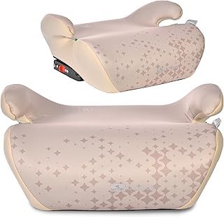 Lorelli Kindersitzerhöhung Isofix Cosmos 125 bis 150 cm (6-12 Jahre) i-Size Norm R129, Autositzerhöhung, tragbare Sitzerhöhung, Kindersitz, Autositz Erhöhungen für Kinder, Beige