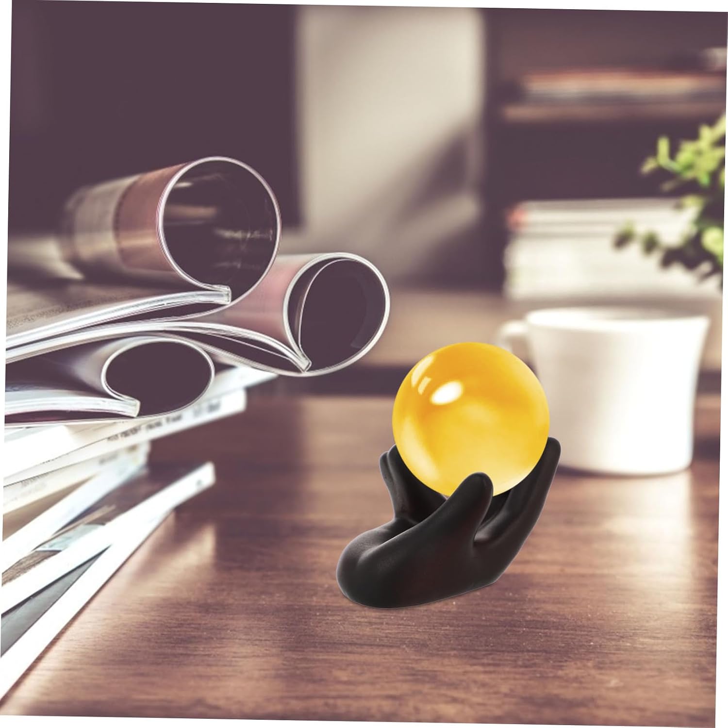 Crystal Ball Holder Hand Shaped Resin Sphere Stand for 2.95 X 1.96 X 1.57 in Gazing Ball Decorative Orb Display Pedestal for Home Office Decor