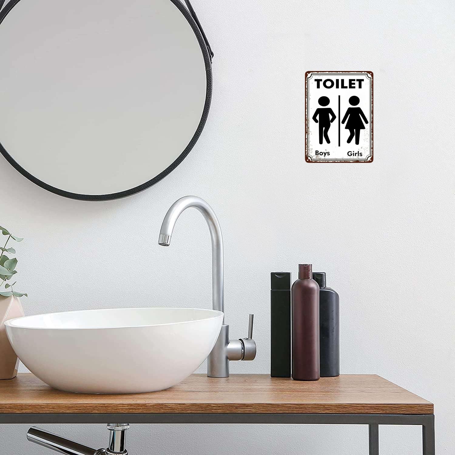 Cartel Vintage De Metal Divertido - Chistes De Baño, Decoración Retro Para Pared, 30x20 Cm, Aluminio Reciclado