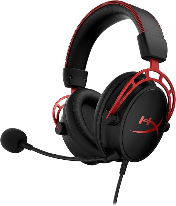 HyperX Cloud Alpha - Auriculares para gaming, drivers de doble cámara, comodidad legendaria, marco de aluminio, micrófono desmontable, funciona en PC, PS4, PS5, Xbox One, Xbox Series X|S, Nintendo Switch y móvil – Rojo | Drivers de doble cámara, comodidad legendaria, marco de aluminio, micrófono desmontable, funciona en PC, PS4