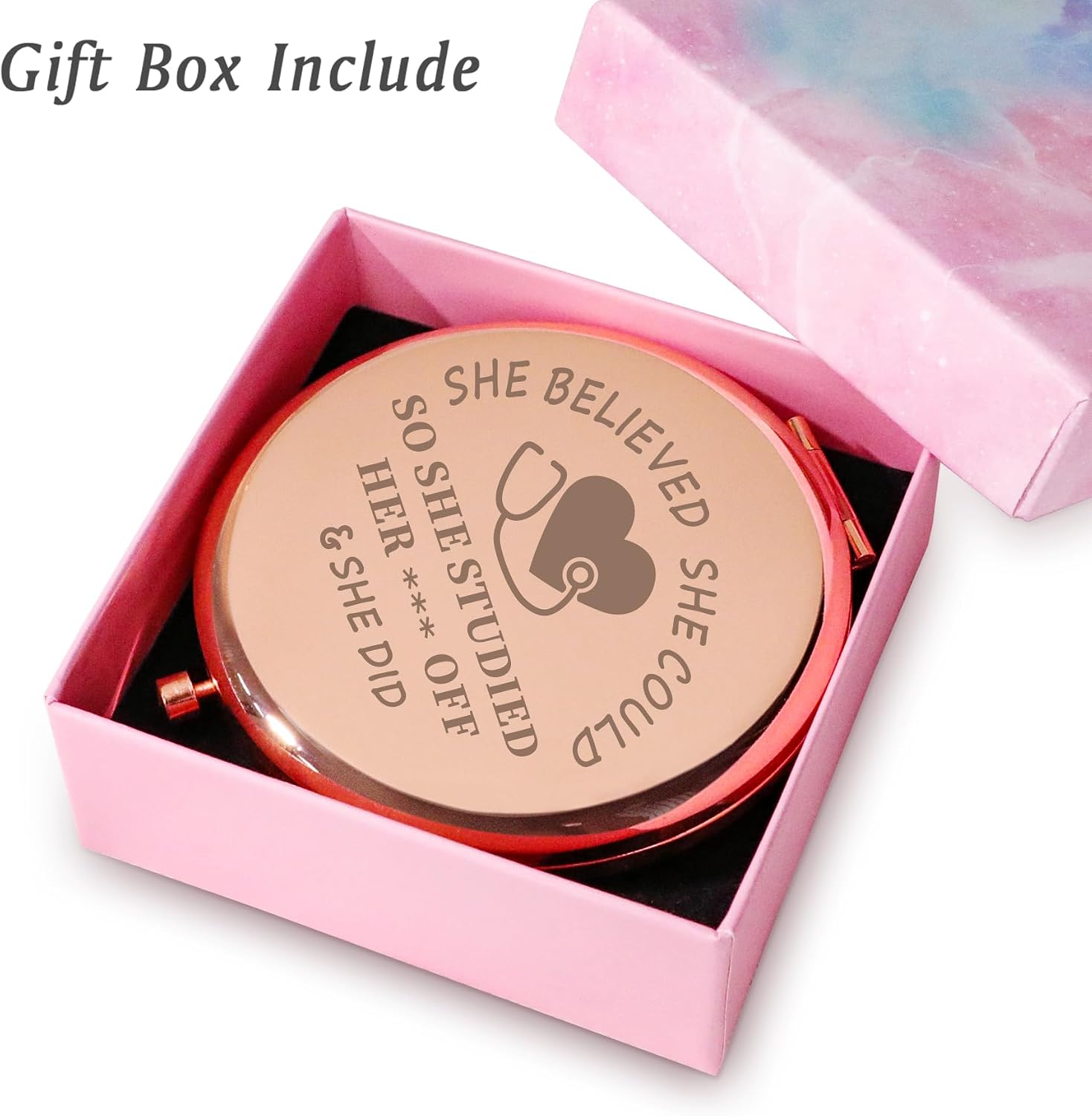 Nursing Gifts for Student, Nurses Gift for Women, Personalized Compact Mirror, Graduation Nurse Week Basket Stuffers image 5