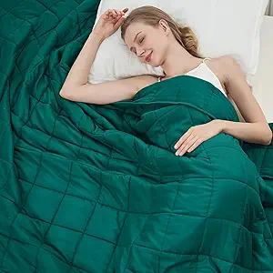 Green Weighted Blanket for Adults 15lbs, 48"x72", Twin Full Size Cooling Heavy Throw Blanket for 120-160lbs, Microfiber Soft Thick Big Blankets Weighted Comforter Breathable Gift for Sleeping