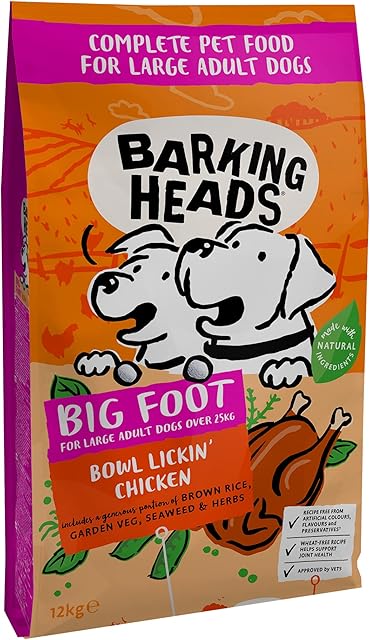 Barking Heads Dry Dog Food for Large Breeds - Bowl Lickin' Chicken 12kg - 100% Natural Chicken with No Artificial Flavours - Good for Healthy Digestion & Joint Health for Large Breeds