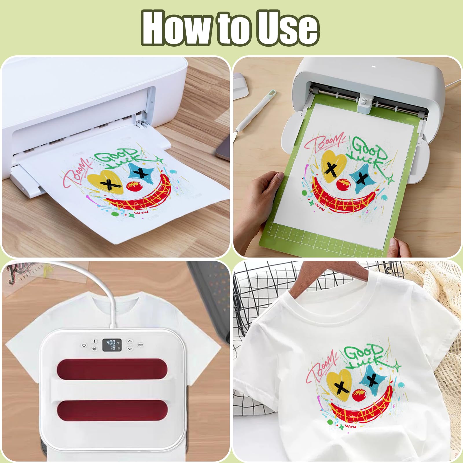 GLOBLELAND Lot de 100 feuilles de papier de sublimation pour imprimantes à jet d'encre - 20 x 22 cm - 120 g/m² - Papier de sublimation pour t-shirts, tasses, projets de bricolage, sacs