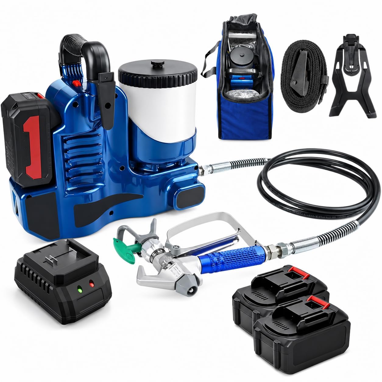 Pulverizador de pintura sin aire inalámbrico de 21 V, 500 W, 15 MPa, 2