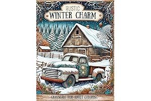 Rustic Winter Charm: Unleash Your Serendipitous Coloring Adventure