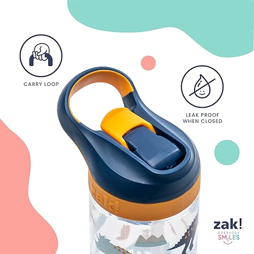 Miniatura 5 de Zak Designs Bluey Atlantic - Botella de agua para niños para la escuela o viajes, botella de agua de plástico duradero de 16 onzas con popote, asa y
