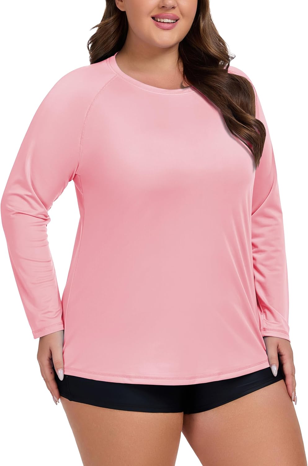 Women's Plus Size Swim Shirt Long Sleeve Rash Guard UV Protection Sun Shirts UPF 50+ Quick Dry Hiking Fishing Tops - Image 2