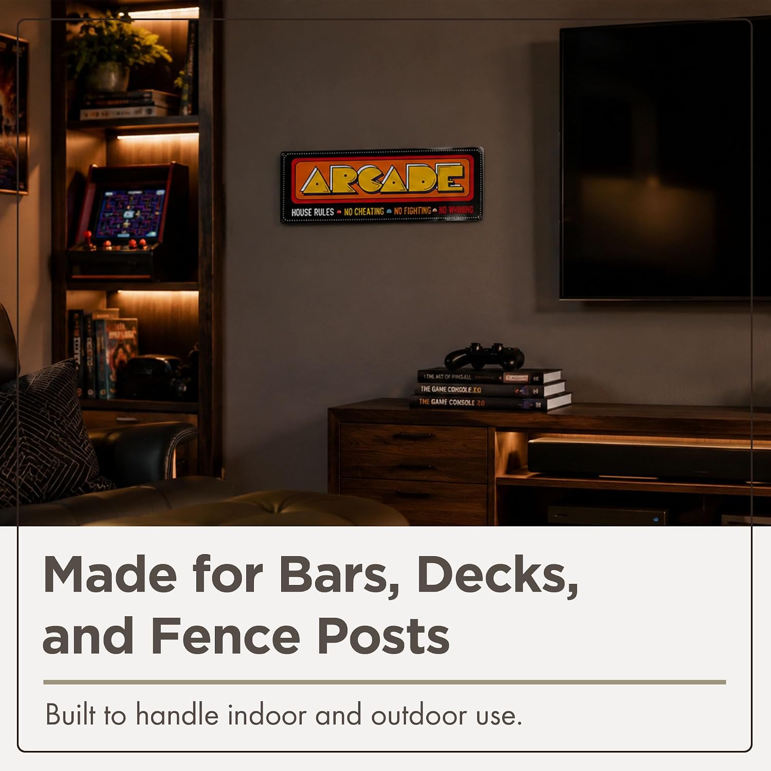 Homebody Accents Retro Arcade 6"x16" Metal Sign, Indoor image 5
