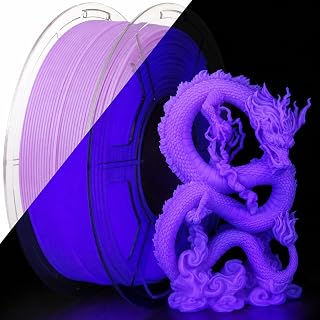 PLA 3D Printer Filament, Glow Purple in The Dark Filament 1.75mm, Luminous Bright 3D Printing Filament for Most FDM 3D Printer - 1kg Spool(G Purple)