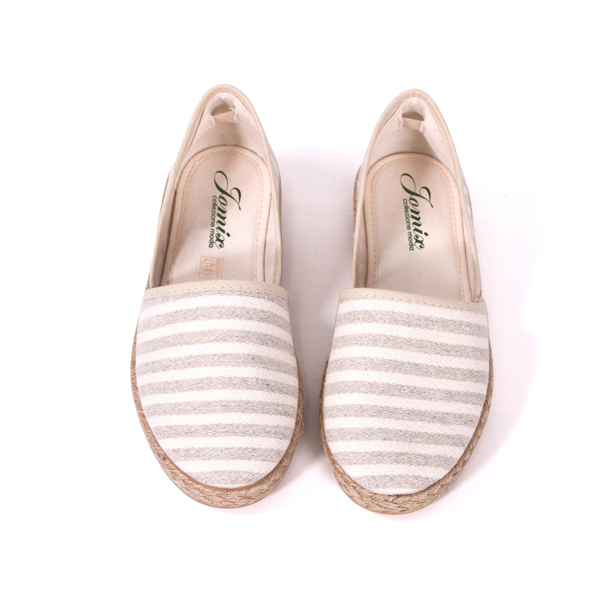 JOMIX Alpargatas Mujer Planas Fabricadas en España Zapatillas Esparto Mujer con Estampado de Rayas