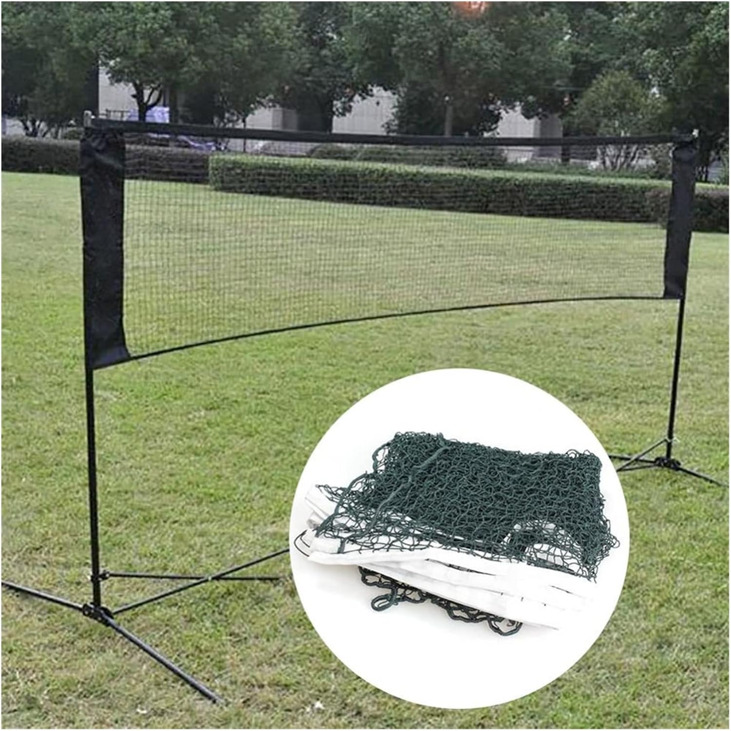 ZZSRJ 5.9x0.79 Meters Professional Sports Training Standard Badminton Net Outdoor Tennis Net Volleyball Net Sports Net (Color : Green, Size : One)