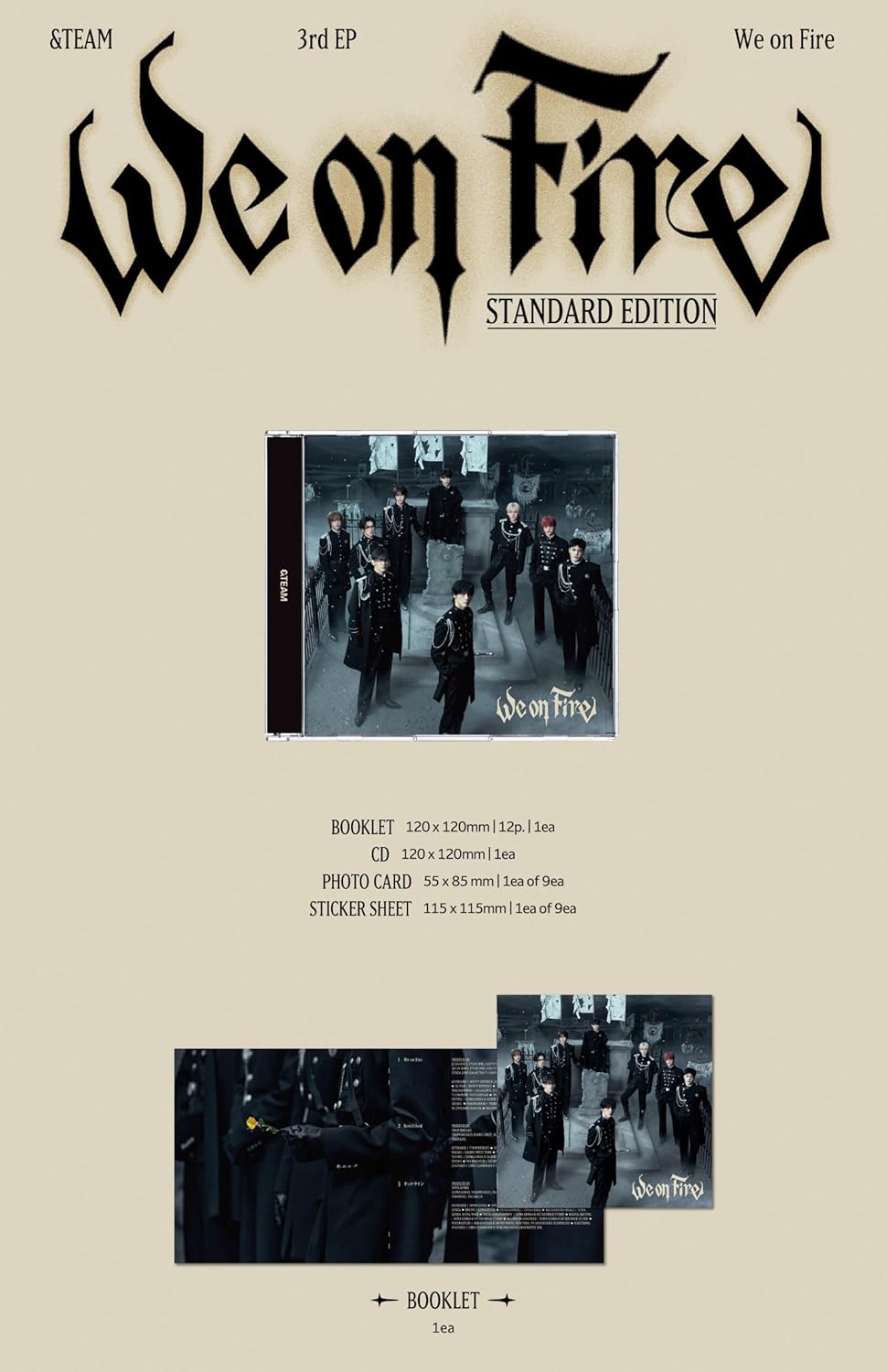 (2 Version Set : Standard+1Solo) &TEAM We on Fire 3rd EP Album with Tracking
